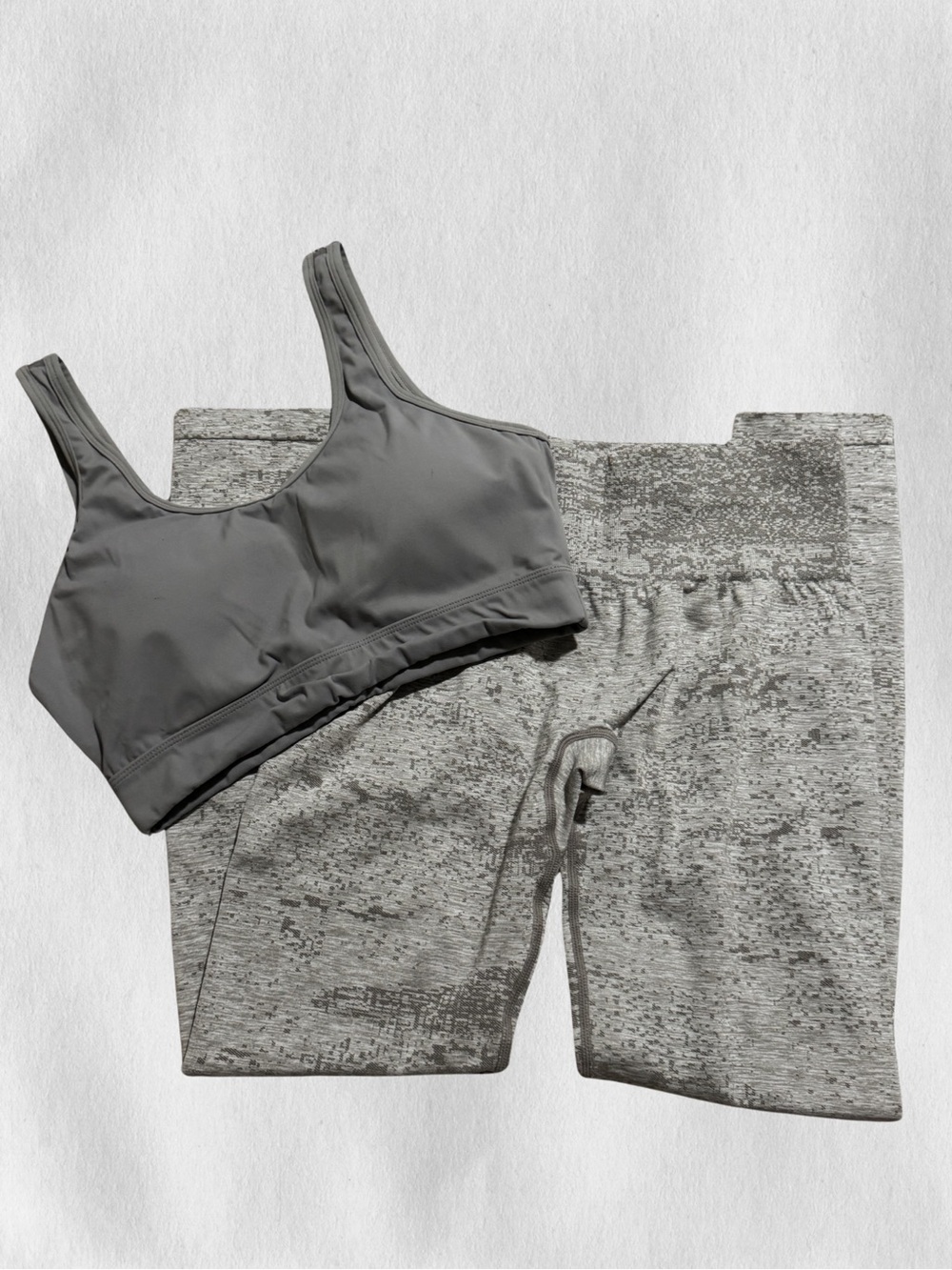 NVGTN Gray Sports Bra and Heather Gray Leggings Set